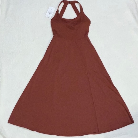 HALARA - NWT Backless Cut Out Twisted Side Pocket Split Midi Casual Dress - Picture 4 of 13